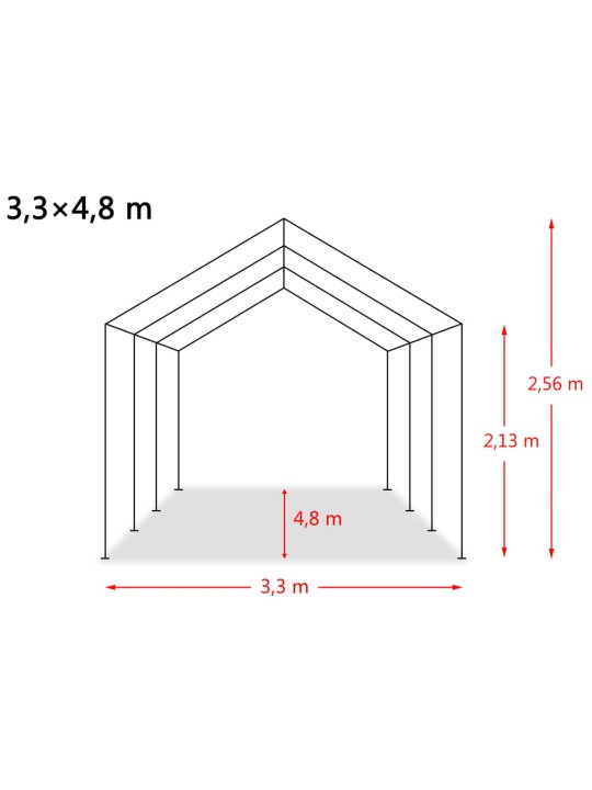 Eemaldatav loomatelk, pvc 550 g/m², 3,3 x 4,8 m, tumeroheline