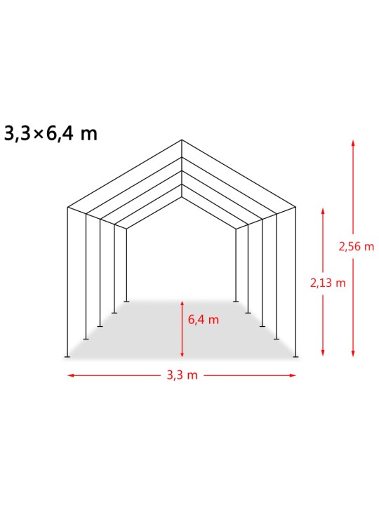 Eemaldatav loomatelk, pvc 550 g/m², 3,3 x 6,4 m, tumeroheline