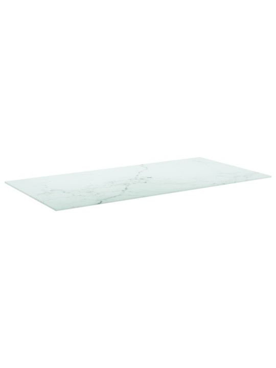 Lauaplaat, valge 100x50 cm, 6 mm, karastatud klaas marmordisain