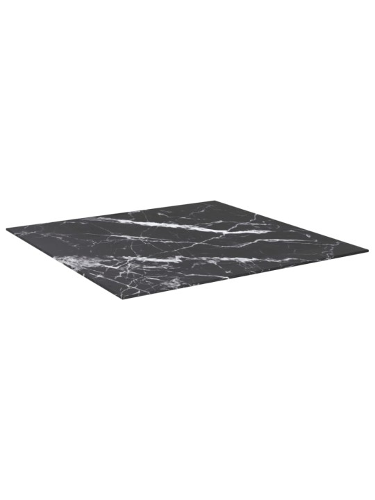 LAUAPLAAT, MUST 80X80 CM, 6 MM, KARASTATUD KLAAS MARMORDISAIN