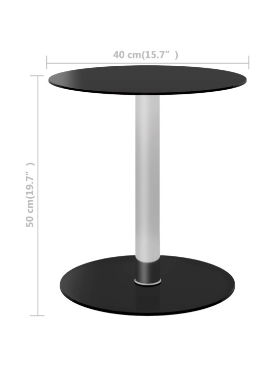 Kohvilaud, must, 40 cm, karastatud klaas