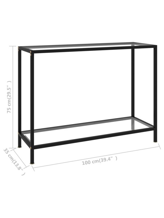 Konsoollaud, läbipaistev, 100 x 35 x 75 cm, karastatud klaas