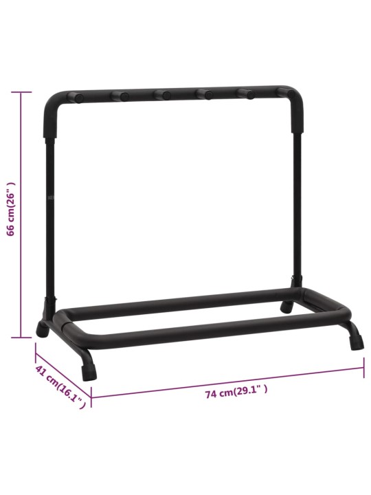 Kokkupandav kitarrialus, 5 sektsiooni, must, 74x41x66 cm, teras