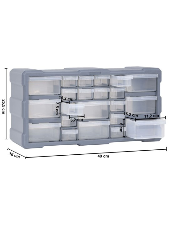 Mitme sahtliga organiseerija 22 sahtliga 49 x 16 x 25,5 cm