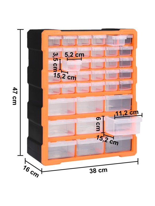 Mitme sahtliga organiseerija 39 sahtliga 38 x 16 x 47 cm