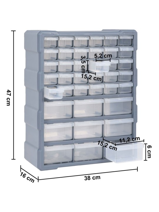 Mitme sahtliga organiseerija 39 sahtliga 38 x 16 x 47 cm