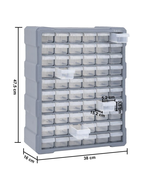 Mitme sahtliga organiseerija 60 sahtliga 38 x 16 x 47,5 cm