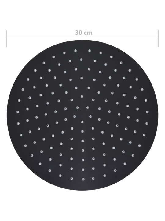Vihmaduši otsak, roostevaba teras 30 cm, ümar, must