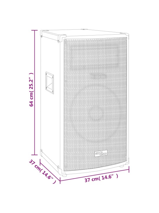 Professionaalne hifi lavakõlar 1000 w, must, 37x37x64 cm