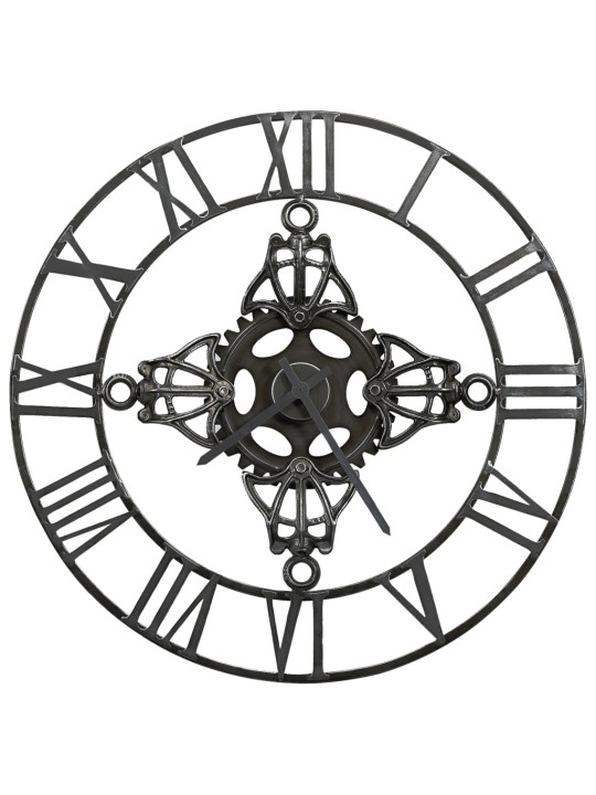 321457 wall clock silver 78 cm metal