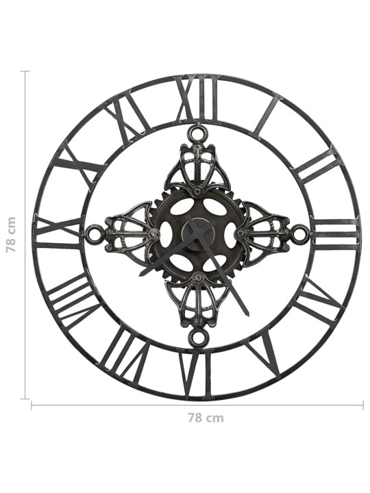 321457 wall clock silver 78 cm metal