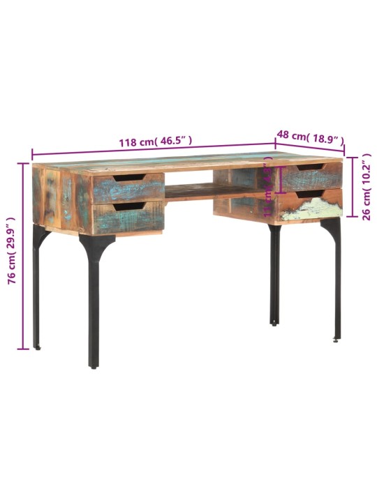 Kirjutuslaud 118 x 48 x 75 cm, taastatud puit