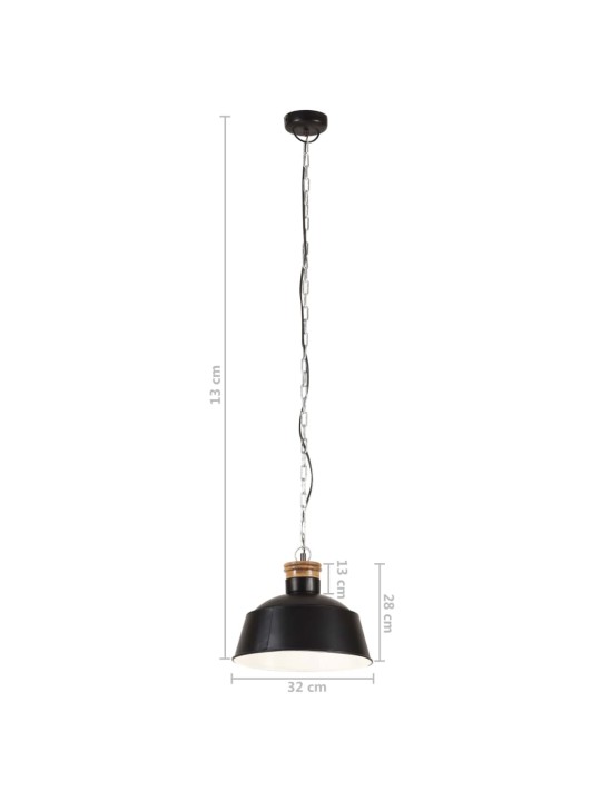 Tööstuslik laelamp 32 cm, must e27