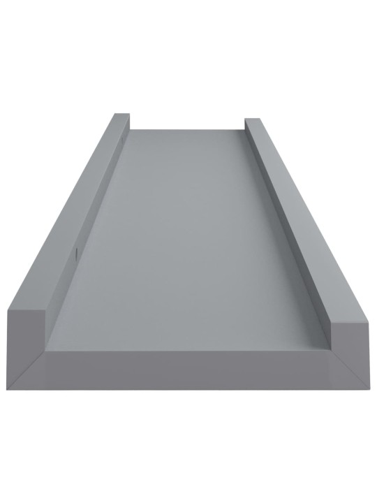 Pildiraami seinariiulid 2 tk, hall, 60 x 9 x 3 cm mdf