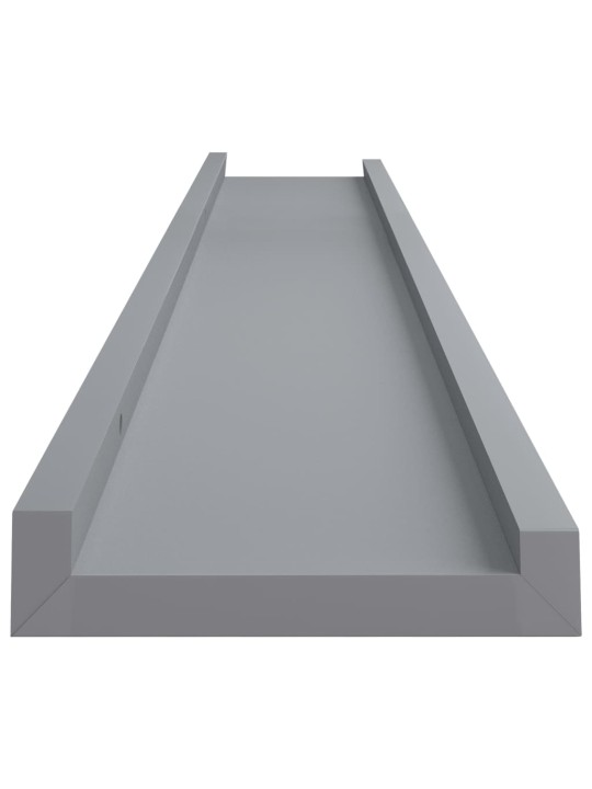 Pildiraami seinariiulid 2 tk, hall, 80 x 9 x 3 cm mdf