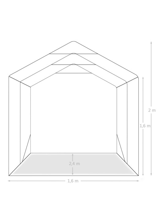 Telk-garaaž, pvc 1,6 x 2,4 m roheline