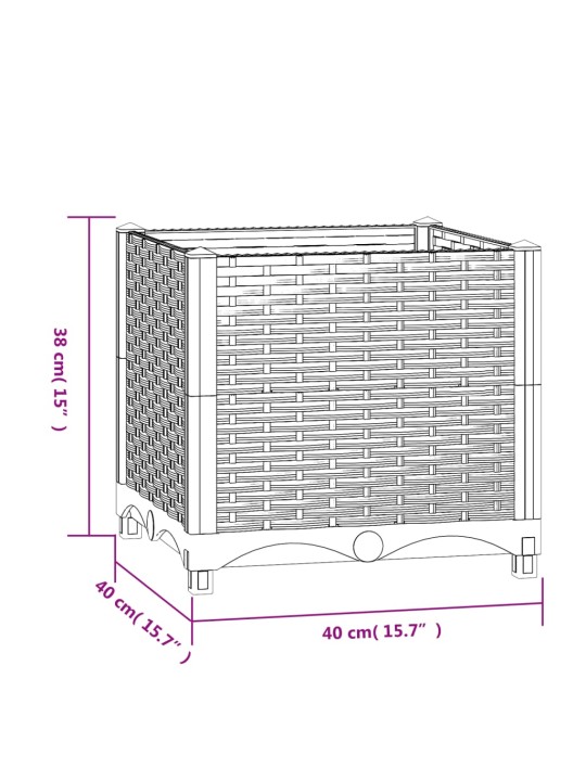 Taimekast 40 x 40 x 38 cm, polüpropüleen