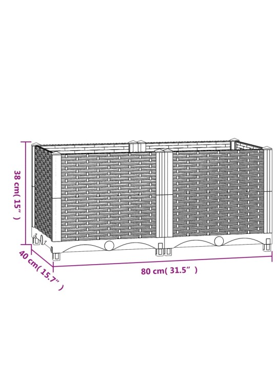 Taimekast 80 x 40 x 38 cm, polüpropüleen