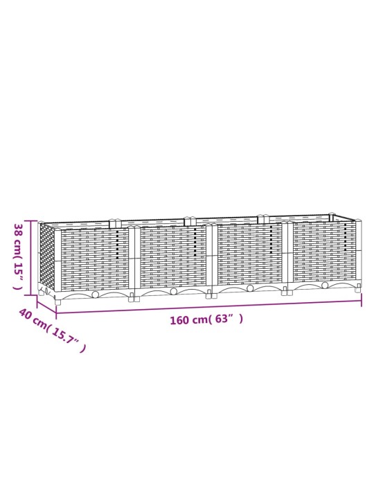 Taimekast 160 x 40 x 38 cm, polüpropüleen