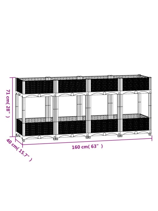 Taimekast 160x40x71 cm, polüpropüleen