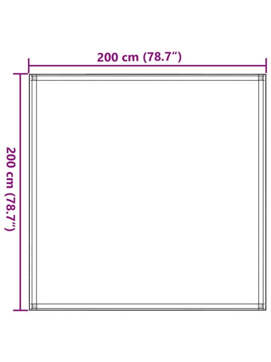 Telgimatt, 200 x 200 cm, antratsiithall ja valge