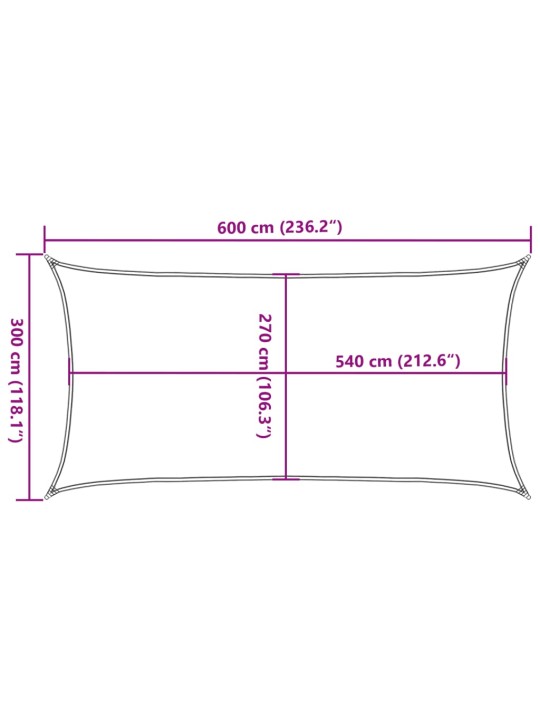 Päikesepuri 160 g/m² antratsiithall 3 x 6 m hdpe