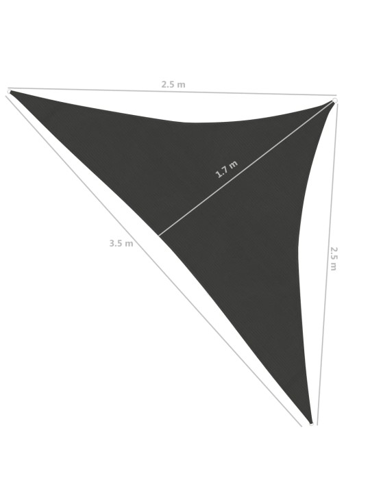 Päikesevarjupuri 160 g/m², antratsiithall, 2,5 x 2,5 x 3,5 m hdpe