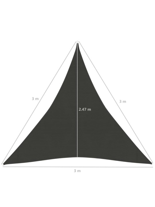 Päikesepuri 160 g/m² antratsiithall 3 x 3 x 3 m hdpe