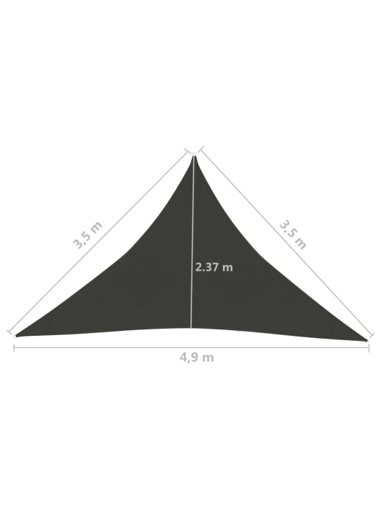 Päikesepuri 160 g/m², antratsiithall, 3,5 x 3,5 x 4,9 m, hdpe