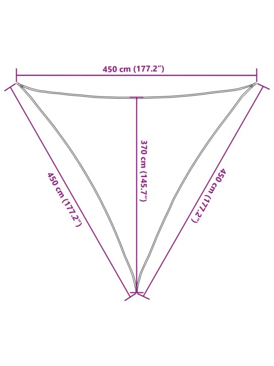 Päikesepuri 160 g/m², antratsiithall, 4,5 x 4,5 x 4,5 m, hdpe