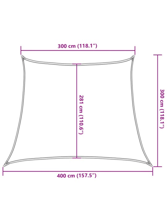 Päikesepuri 160 g/m², antratsiithall, 3/4 x 3 m, hdpe