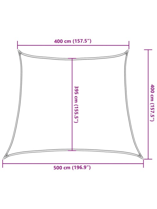 Päikesepuri 160 g/m², antratsiithall, 4/5 x 4 m, hdpe