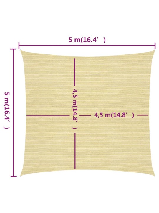 Päikesepuri,160 g/m², beež, 5 x 5 m hdpe