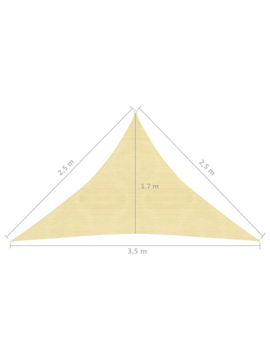 Päikesepuri 160 g/m² beež 2,5 x 2,5 x 3,5 m hdpe