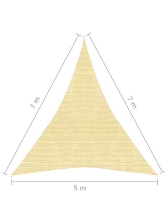 Päikesepuri, 160 g/m², beež, 5 x 7 x 7 m, hdpe