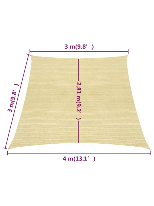 Päikesepuri 160 g/m², beež, 3/4 x 3 m, hdpe