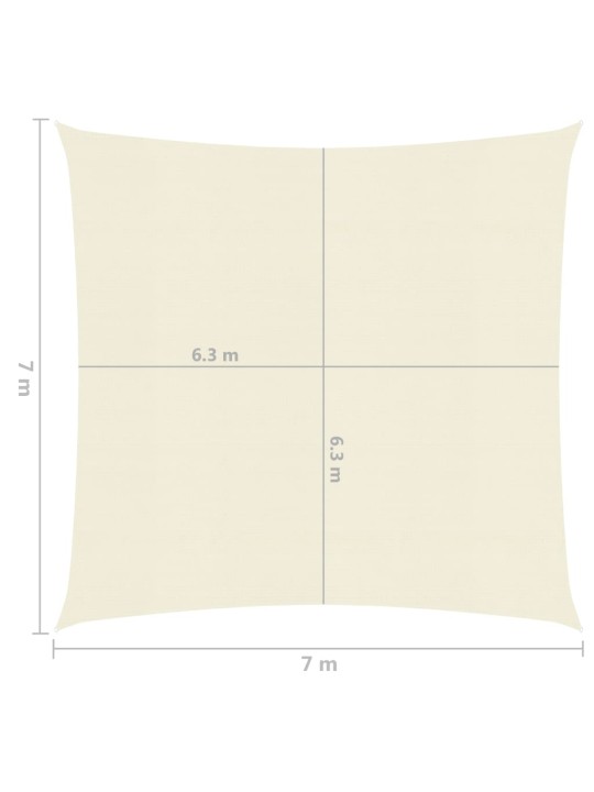 Päikesepuri 160 g/m² kreemjas 7 x 7 m hdpe