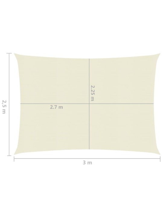 Päikesepuri 160 g/m² kreemjas 2,5 x 3 m hdpe