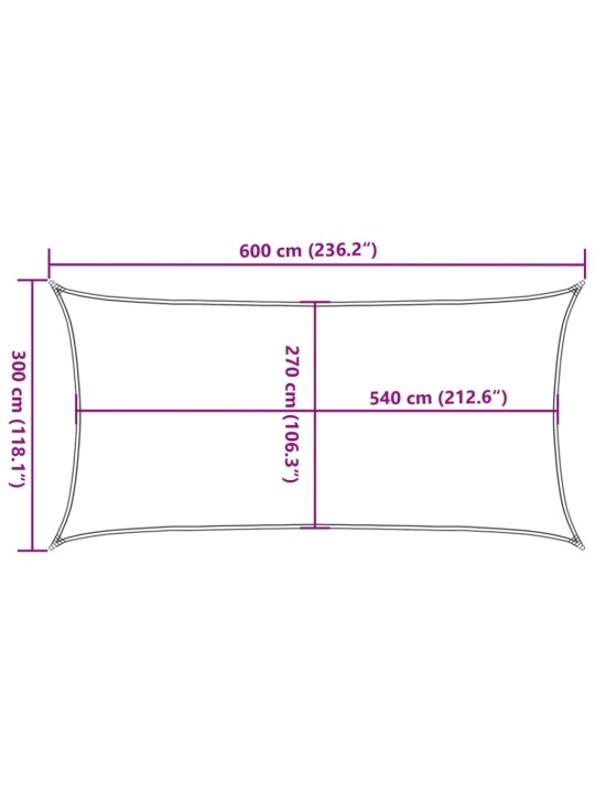 Päikesepuri 160 g/m² kreemjas, 3 x 6 m, hdpe