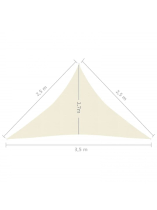 Päikesepuri 160 g/m² kreemjas 2,5 x 2,5 x 3,5 m hdpe