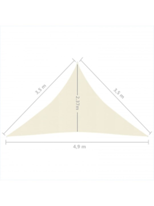 Päikesepuri 160 g/m², kreemjas, 3,5 x 3,5 x 4,9 m, hdpe