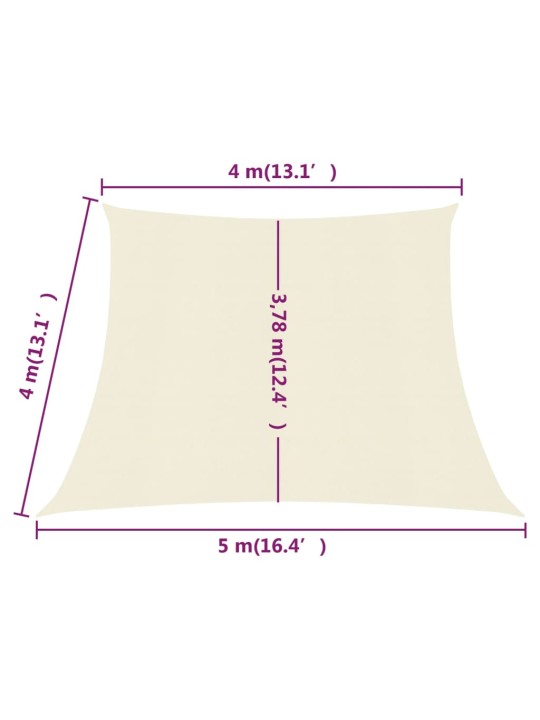 Päikesepuri 160 g/m² kreemjasvalge, 4/5 x 4 m hdpe