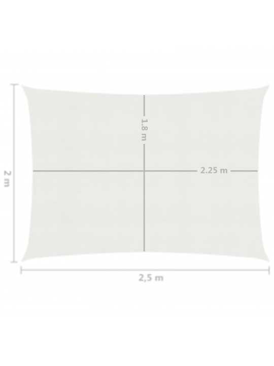 Päikesepuri 160 g/m² valge, 2 x 2,5 m hdpe