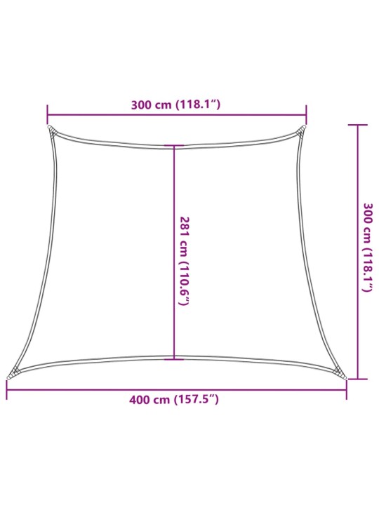 Päikesepuri 160 g/m² valge 3/4x3 m hdpe