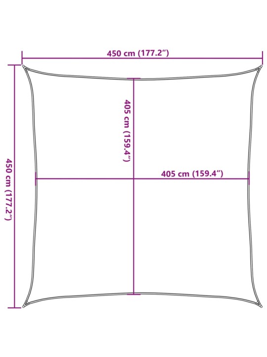 Päikesepuri, 160 g/m², heleroheline, 4,5 x 4,5 m, hdpe