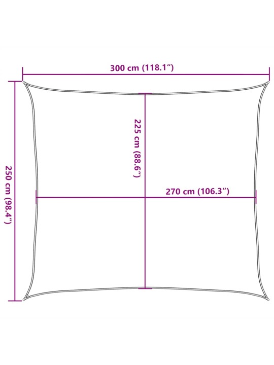 PÄIKESEPURI 160 G/M² HELEROHELINE 2,5 X 3 M HDPE