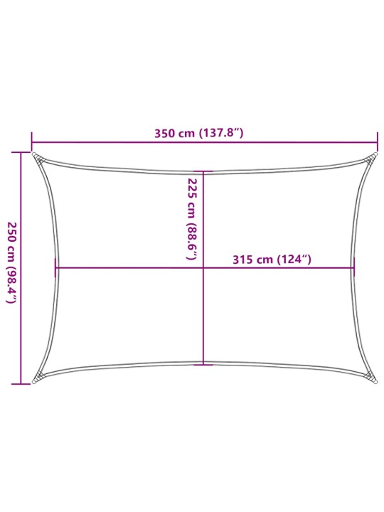 PÄIKESEPURI, 160 G/M², HELEROHELINE, 2,5 X 3,5 M, HDPE