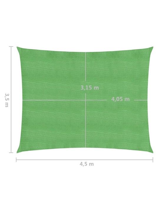 Päikesepuri, 160 g/m², heleroheline, 3,5 x 4,5 m, hdpe