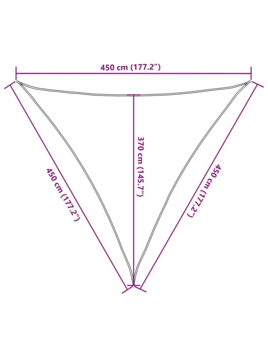 Päikesepuri, 160 g/m², heleroheline, 4,5 x 4,5 x 4,5 m, hdpe