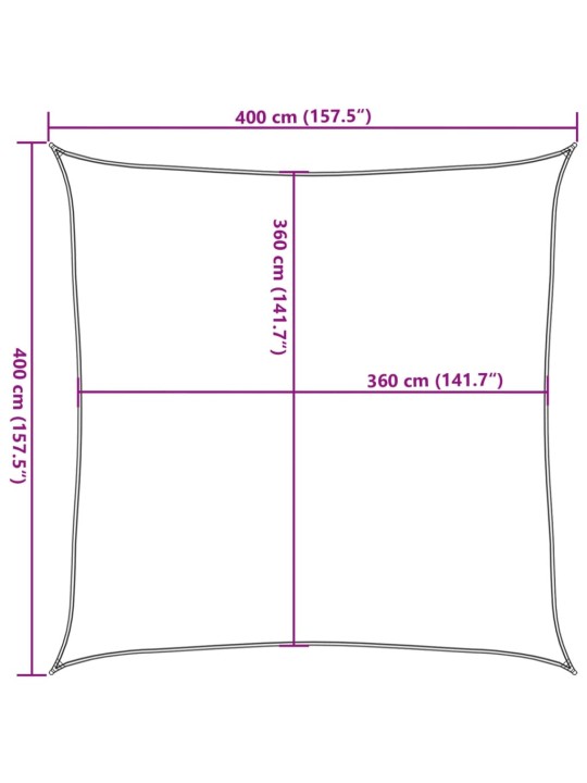 Päikesepuri 160 g/m² terrakota 4 x 4 m hdpe